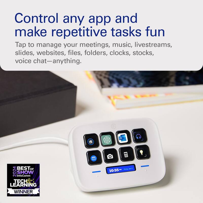Controlador de streaming Elgato Stream Deck Neo de 8 teclas para